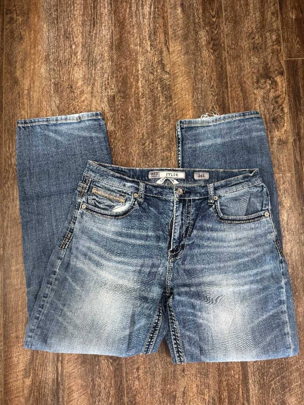 BKE Tyler Straight Leg Medium Wash Faded Denim Jeans Size 34L